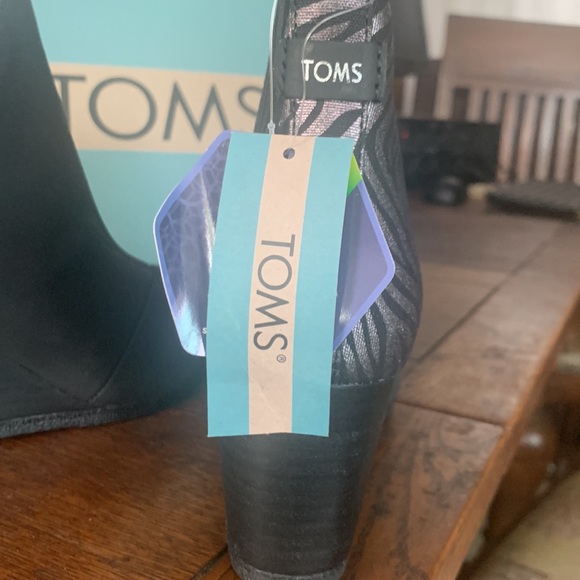 Tom wedges , black and heal is zebra dark tone, - Picture 5 of 5